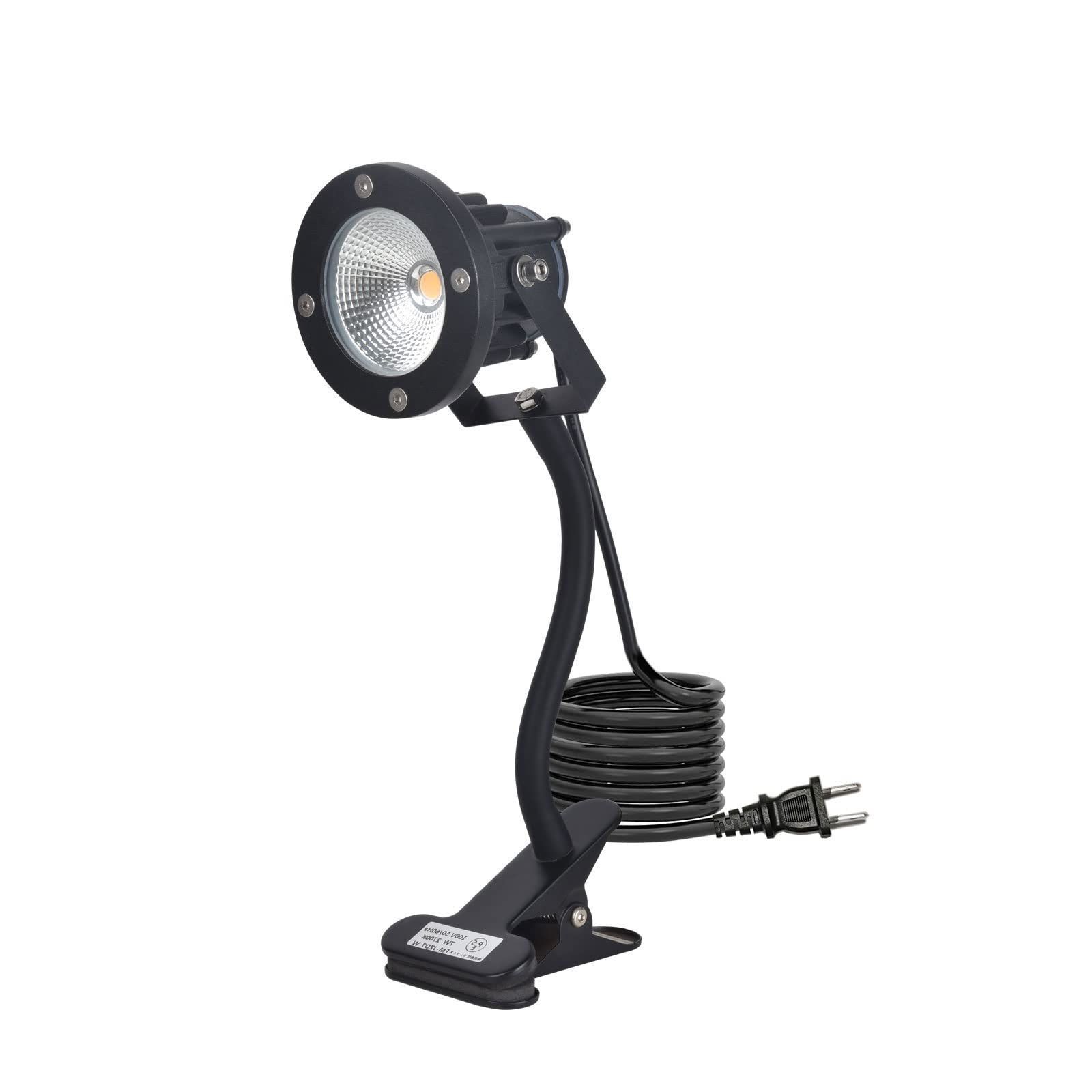 防雨 小型 防水型 昼光色 6000 k 7 W 60 W型相当 スイッチなし コード長3 m 看板用 黒板用照明 店舗看板用 LEDクリップライト 店頭看板 LEDライト 電気スタンド デスクスタンド アームライト 防水 ピッコロライト アウトド