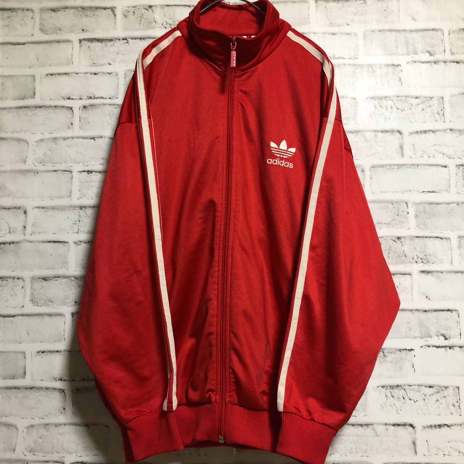 80s⭐️adidas トラックジャケット/ジャージ L 刺繍トレファイル 