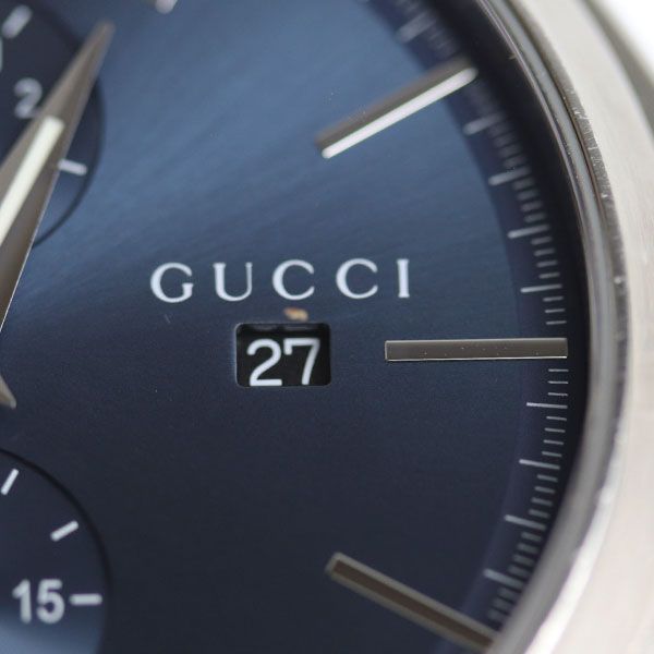 GUCCI グッチ Gタイムレス クロノグラフ 青文字盤 腕時計 電池式 126.2