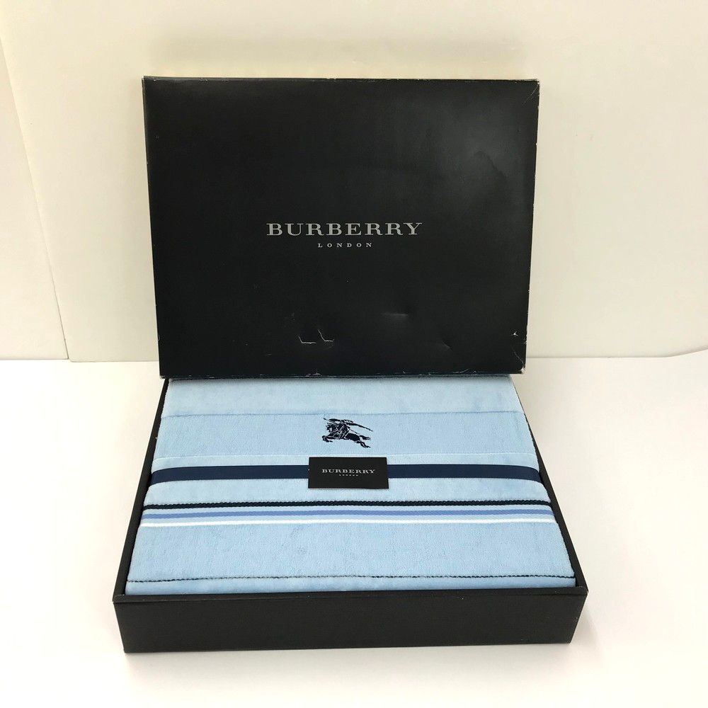 長期保管未使用品 BURBERRY バーバリー タオルケット ブルー BB4070