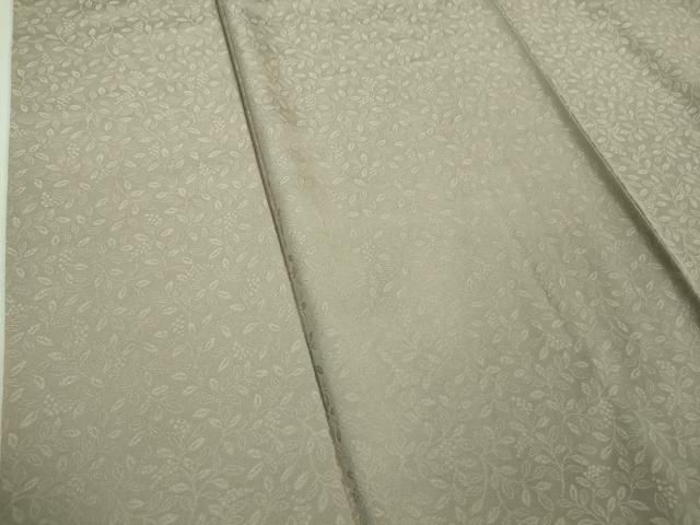 平和屋着物□極上 色無地 ロング丈 幸運宝珠 南天地紋 枯野色 反端付き