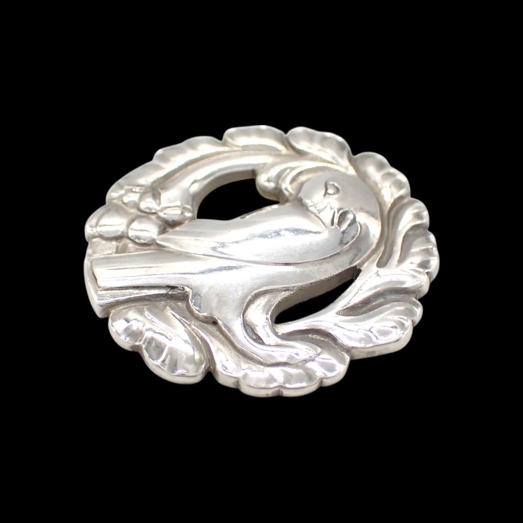 ジョージジェンセン 134 鳥 ブローチ 925 シルバー サークル 4359