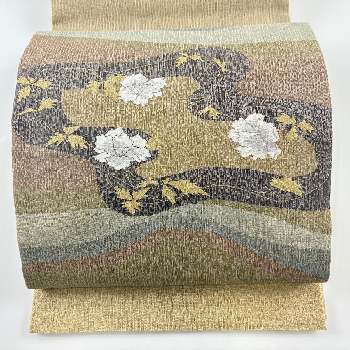 刺繍 袋帯 お太鼓柄 金糸 正絹 刺繍 袋帯 お太鼓柄 金糸 正絹