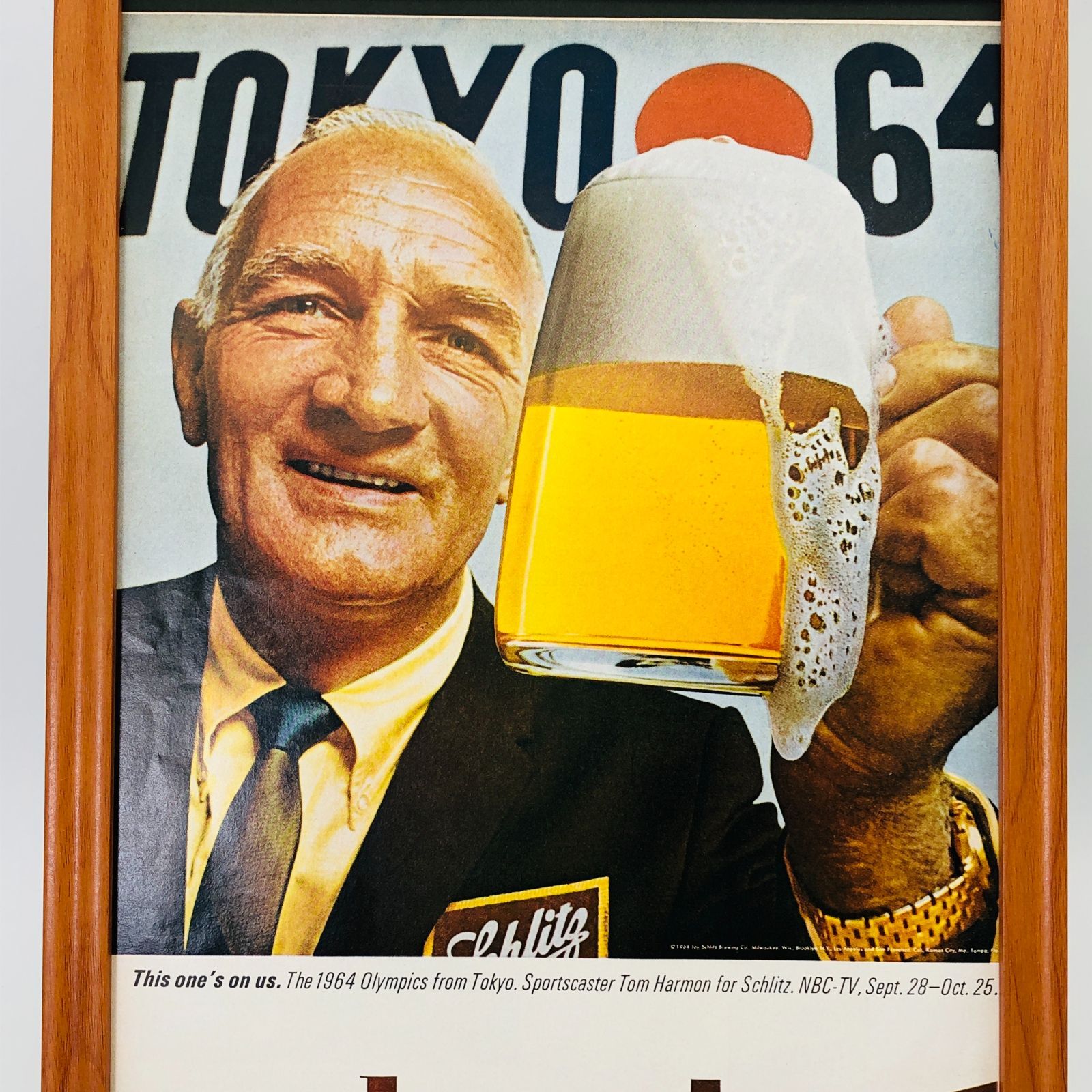 GUSTO ビール 』ビンテージ 広告 60年代 フレーム 付 ポスター 当時物