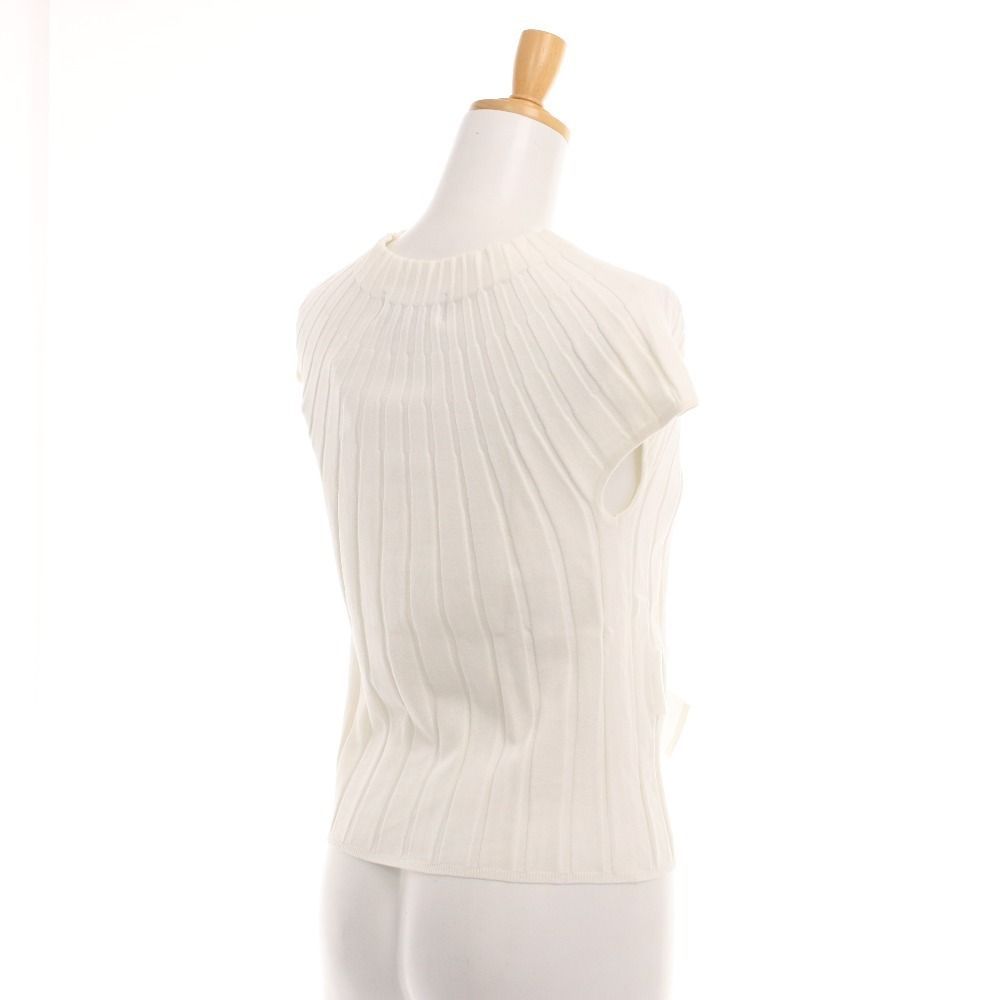 エムズグレイシー ニット 半袖 GL-018343 トップス リボン フレンチスリーブ レディース 40 L相当 ホワイト