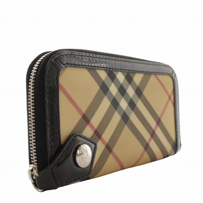 バーバリー BURBERRY ESTABLISHED 1856 長財布 PVC レザー