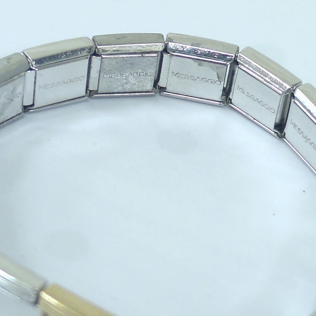 ナラカミーチェ メッサジオ 伸縮ブレスレット ハート/ラインストーン チャーム付 NARACAMICIE - メッサジオ ナラカミーチェ ブレスレット ハート