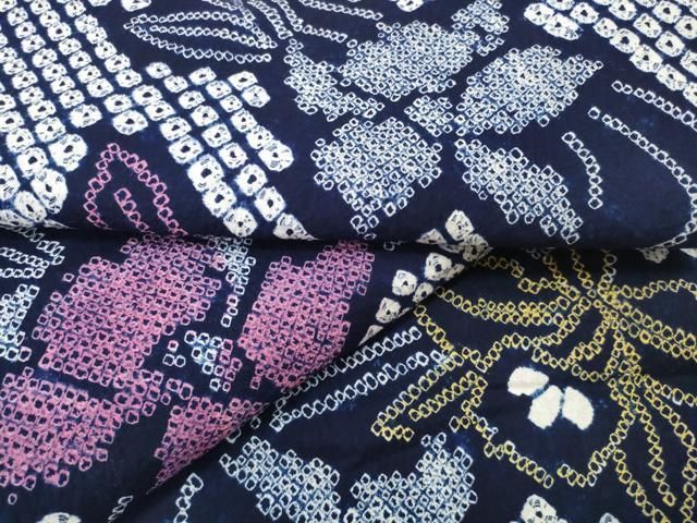 平和屋本店 上 夏物 浴衣 有松鳴海絞り 反物 着尺 流水花文 綿 ♥ DZAA11310kh5