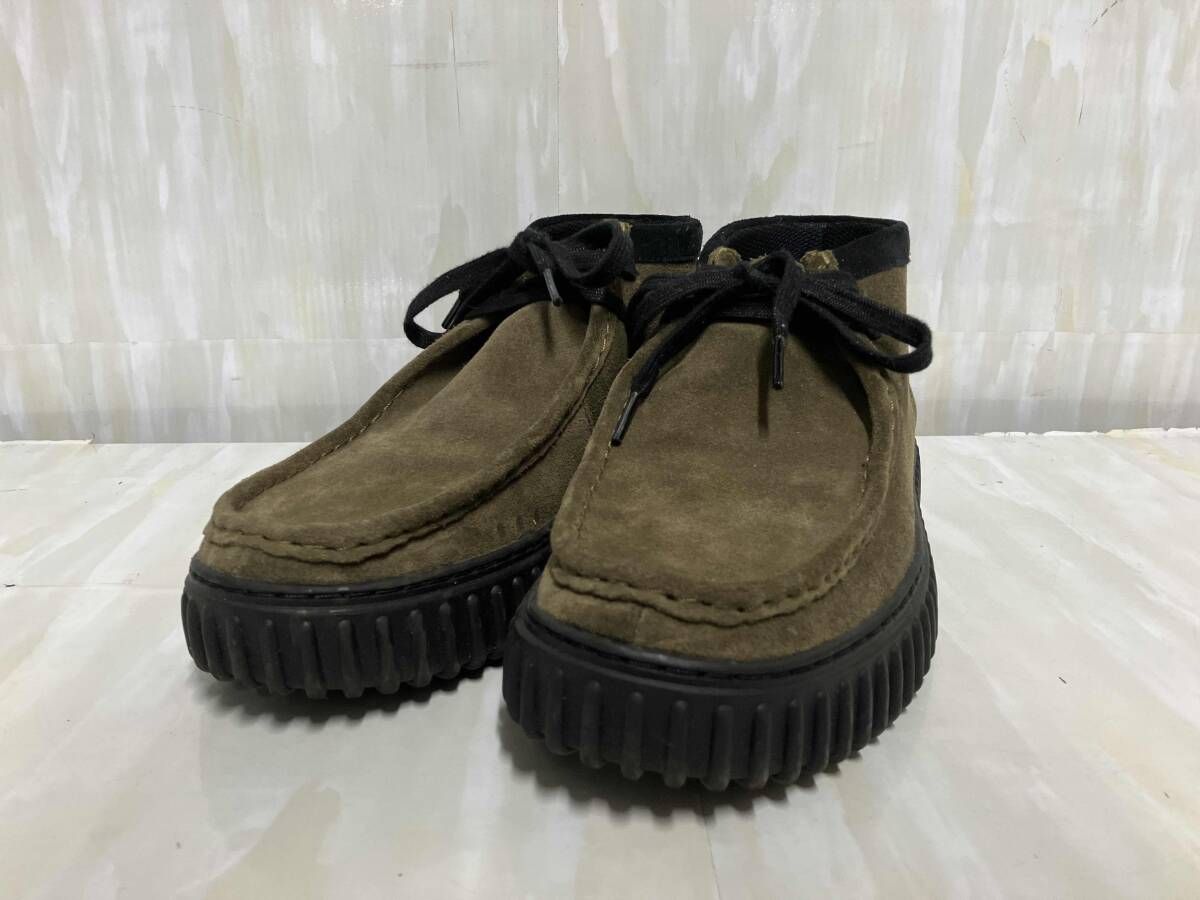 Clarks Torhill Hi 26173595 モカシン トーヒルハイ スエード オリーブグリーン 26.5cm