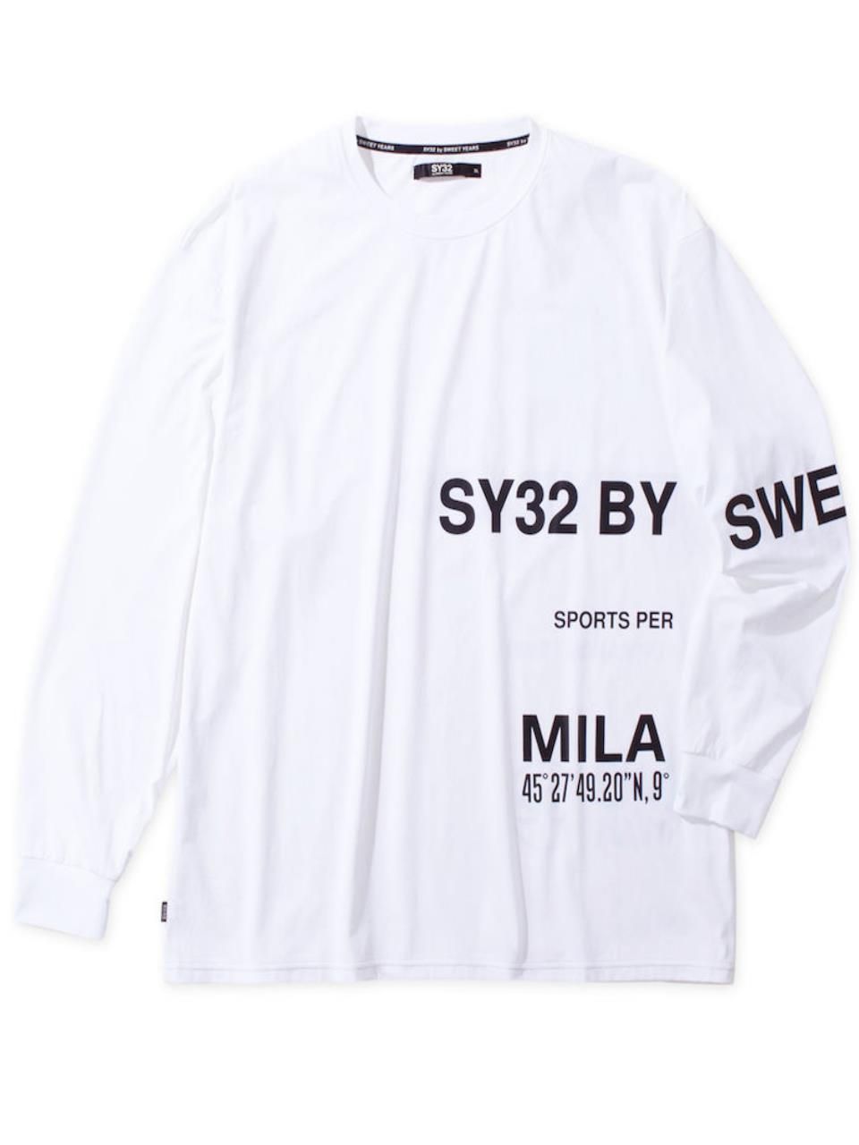 長袖Ｔシャツ SY32 大きいサイズ メンズ ロンＴ ブランドロゴ クルーネック 消臭テープ C060827-05 ホワイト