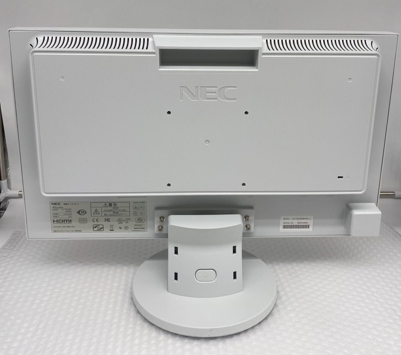 NEC 21.5型ワイド液晶ディスプレイ AS223WM - ディスプレイ・モニター本体