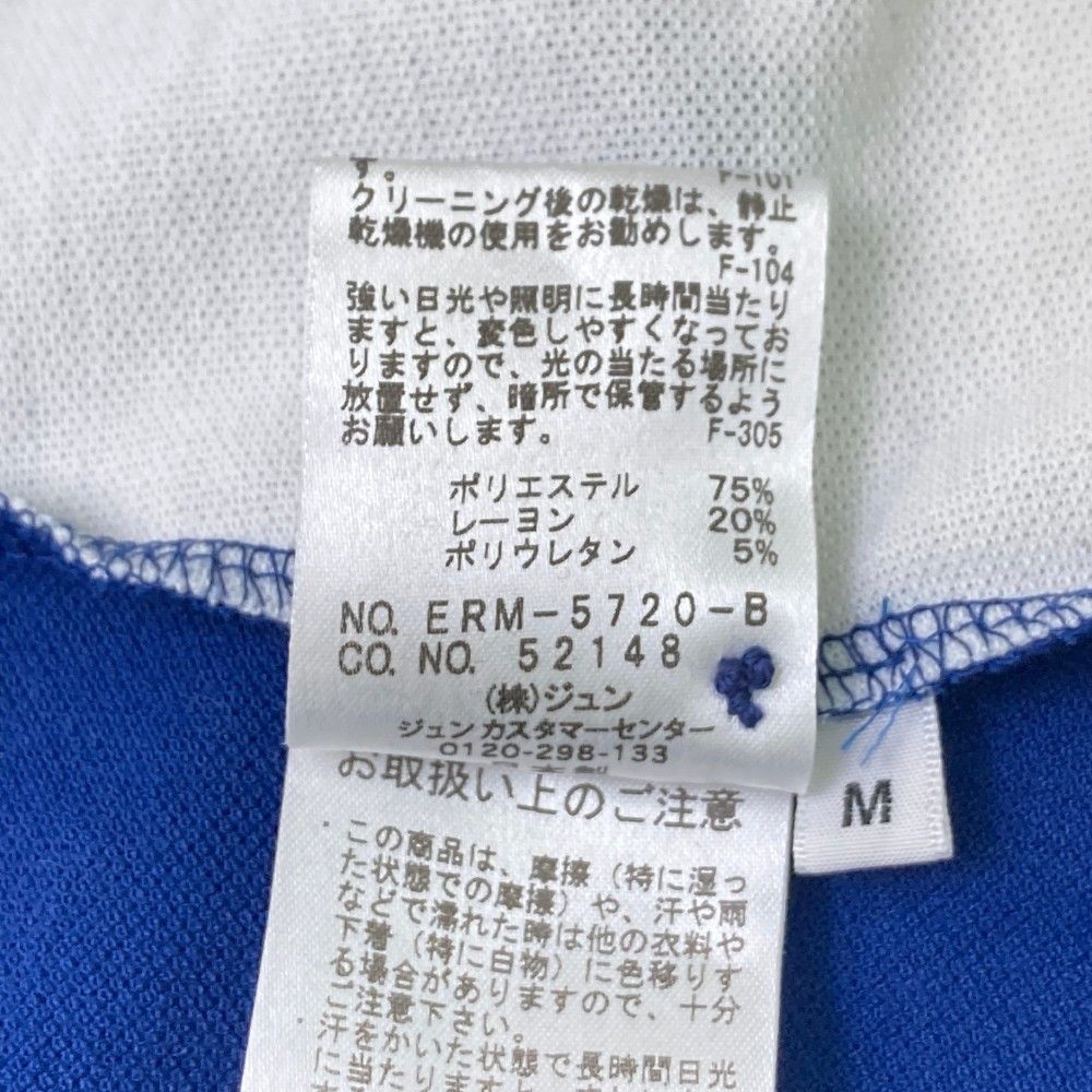 サイズ：M JUN&ROPE ジュン アンド ロペ 長袖ポロシャツ ブルー