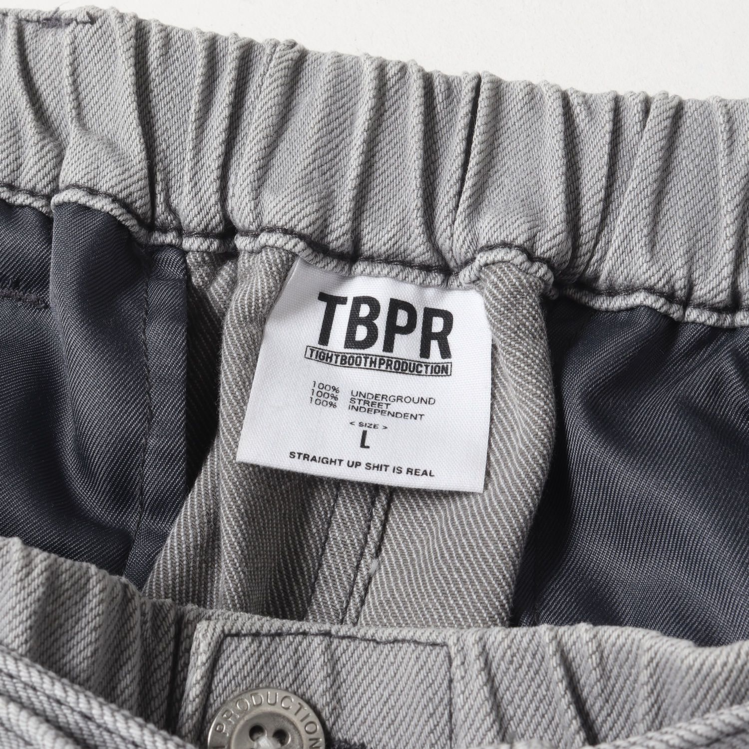 美品 TIGHTBOOTH PRODUCTION タイトブースプロダクション パンツ サイズ:L 21AW ベルト付き バギー デニム スラックスパンツ  DENIM BAGGY SLACKS グレー ボトムス ズボン【メンズ】 - メルカリ