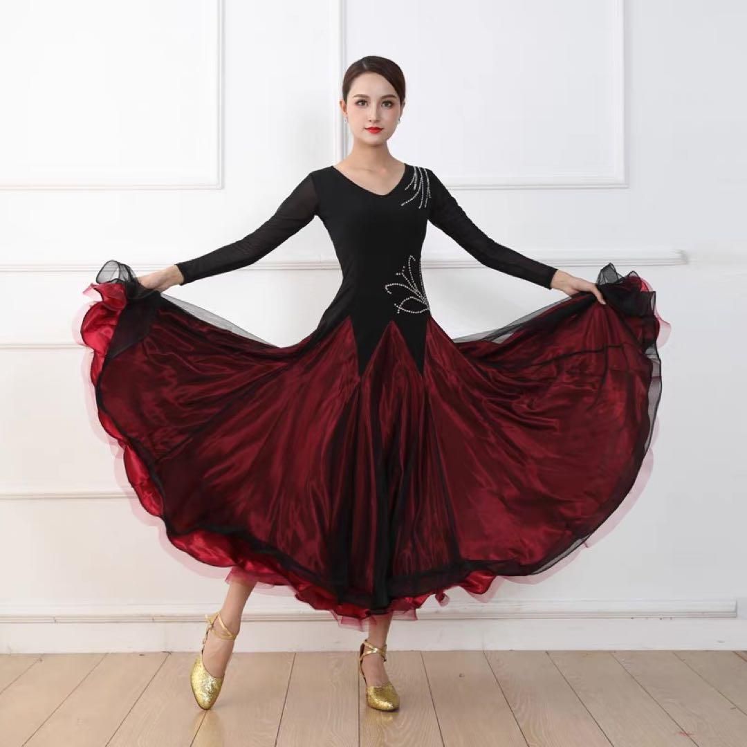 ストーン付きスタンダード練習着ワンピース✨ダンスパーティーにも！ ストーン付き✨スタンダード練習用ワンピース☆ダンスパーティーにも！