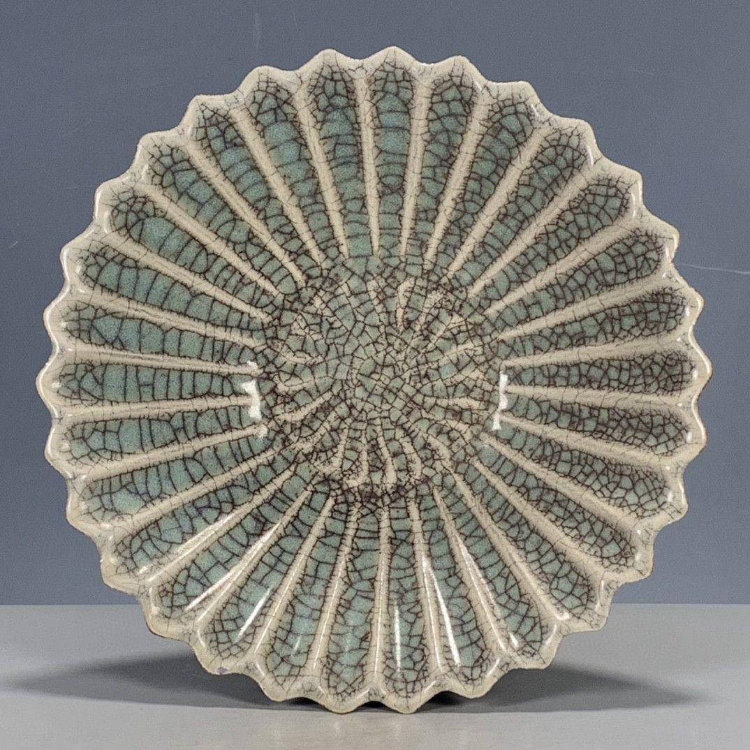 花瓶□中国古い染付 徳利型 瓢箪耳付き 鶴 龍紋 人物 古