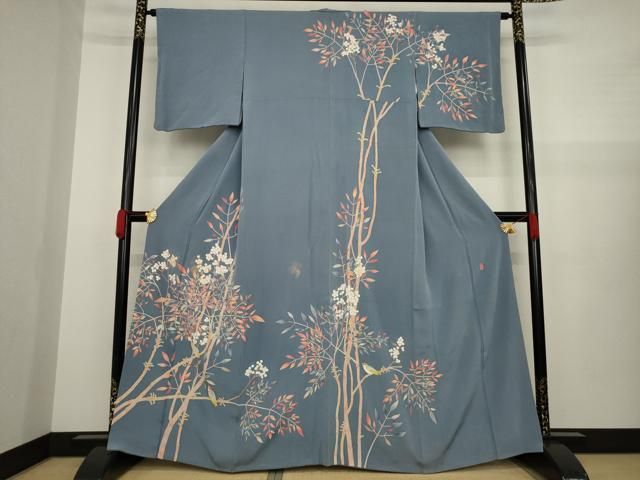 平和屋着物○本加賀友禅作家 奥村仙華 訪問着 花鳥文 正絹