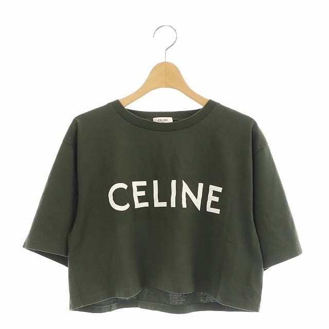 セリーヌバイエディスリマン 2X761671Q ロゴプリントクロップドTシャツ レディース XS セリーヌ CELINE エディスリマン クロップド CELINE Tシャツ