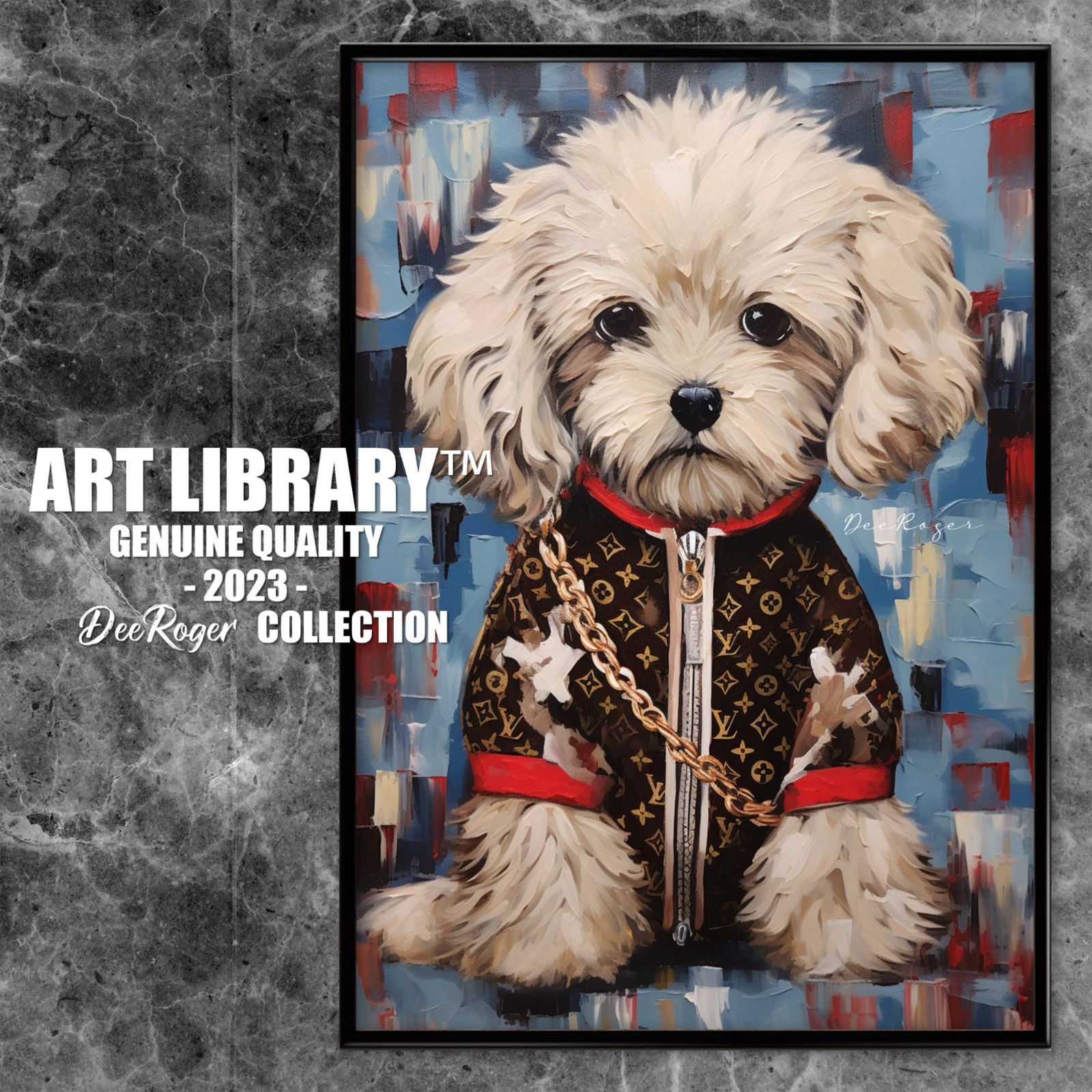 Louis Vuitton Dog Art 額付き ドッグ アートポスター 犬 マルプー 十八番はシーズーのものまねっ - メルカリ