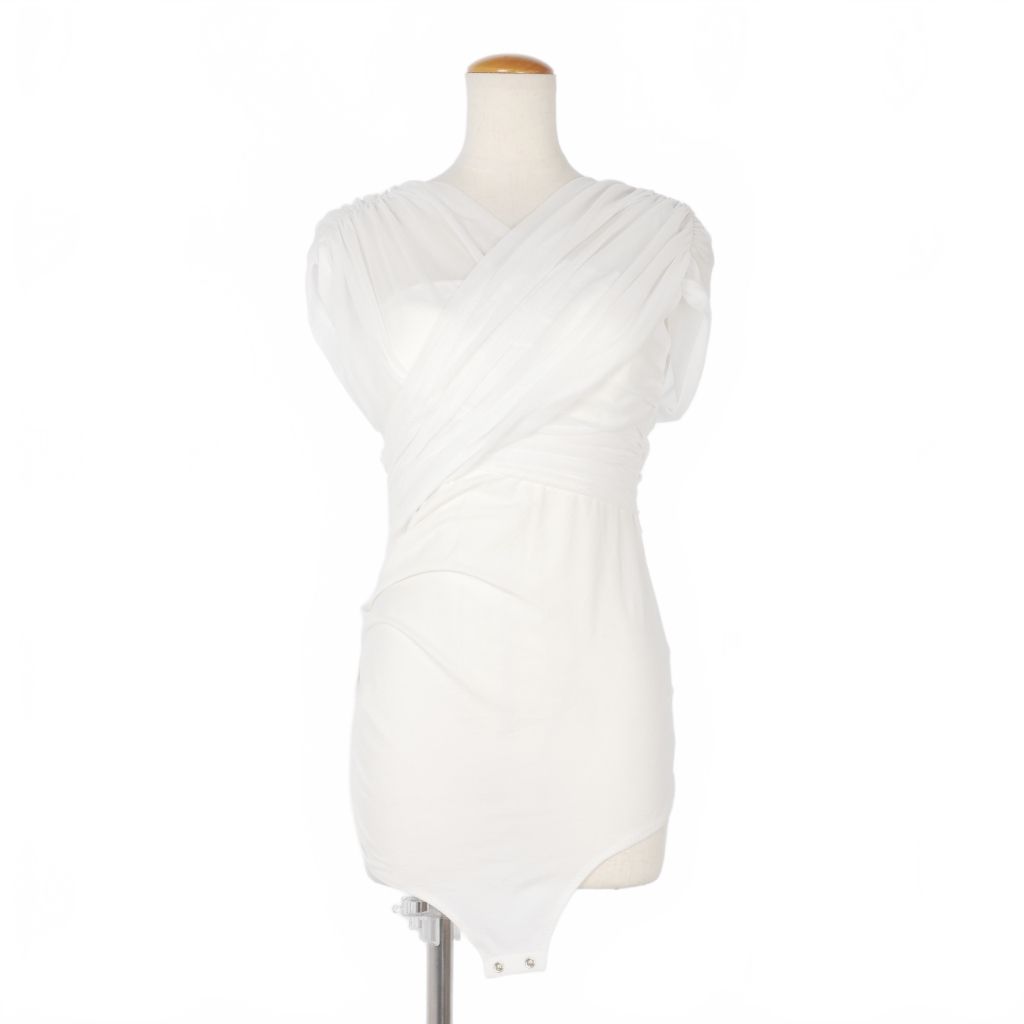 フェティコ FETICO THE TOKYO 別注 チュールギャザー ボディスーツ トップス 2 白 ホワイト FTC242-0421