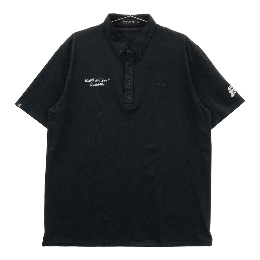 サイズ XL ROUGH-SWELL ラフアンドスウェル モデル 半袖ポロシャツ ボタンダウン ブラック系 240101444957 ゴルフウェア メンズ ストスト