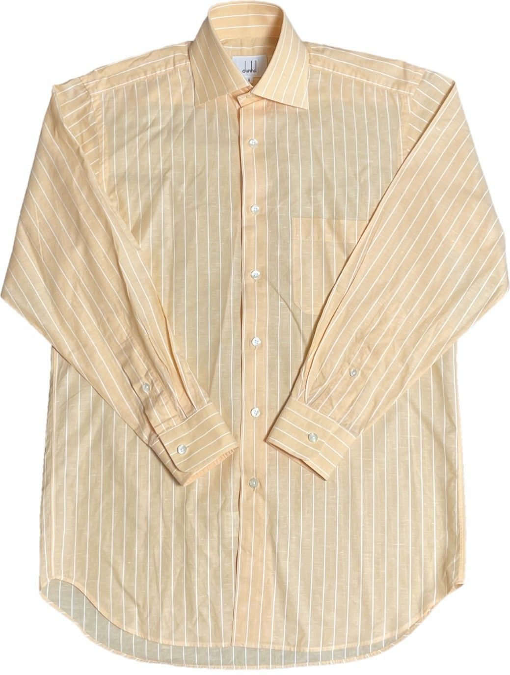 DUNHILL 長袖コットンリネンストライプシャツ オレンジ Sサイズ - メルカリ