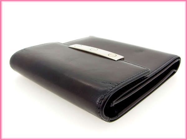 Cartier mカルティエ　三つ折り財布　ブラック　黒　シルバー Cartier 【美品】カルティエ 財布 パンテール 三つ折り : サクラ