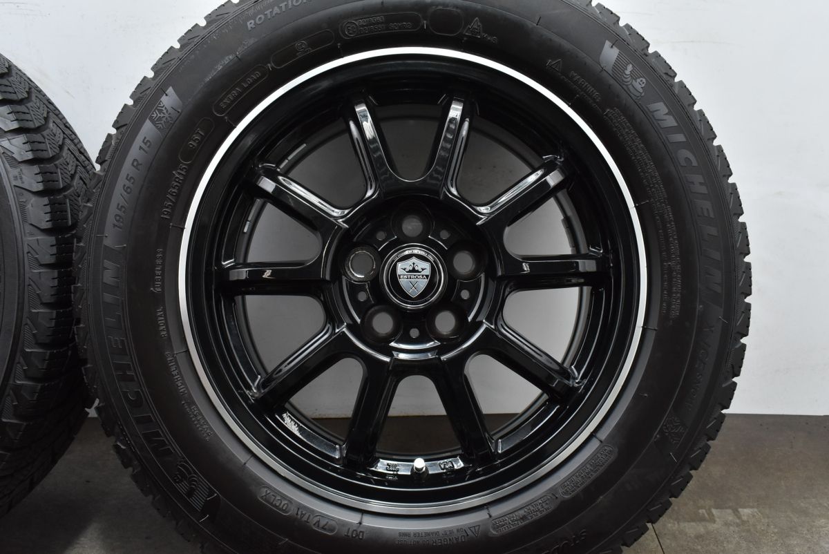 バリ溝 スタッドレス】ESTROSA 15in 6.5J +40 PCD100 ミシュラン X-ICE