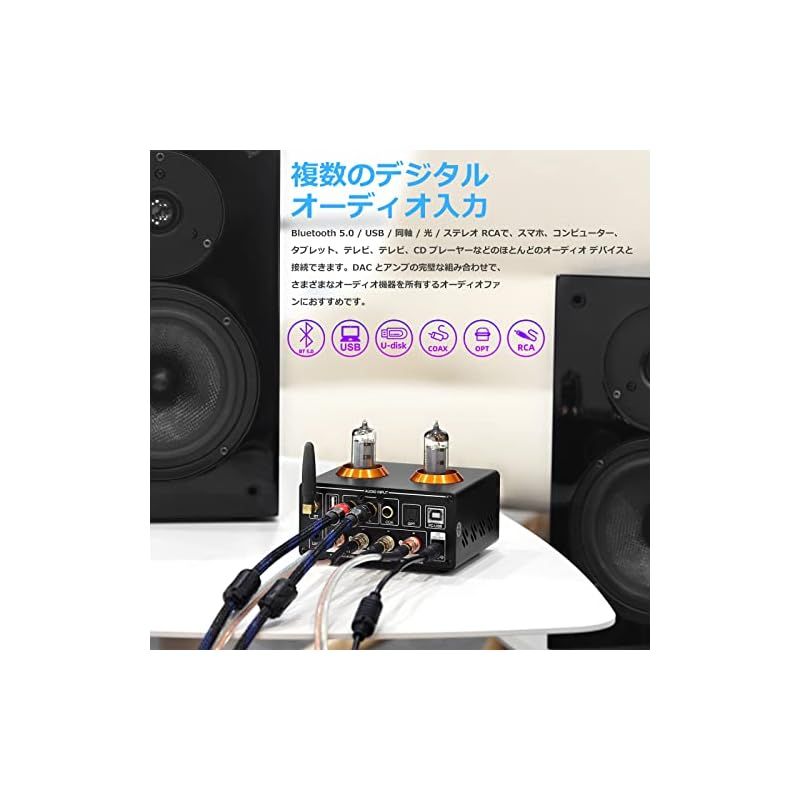 Nobsound ST-01 PRO 6K4 Bluetooth 5.0 真空管アンプ VUメーター USB DAC COAX/OPT パワーアンプ  プリアンプ 0 - パワーアンプ