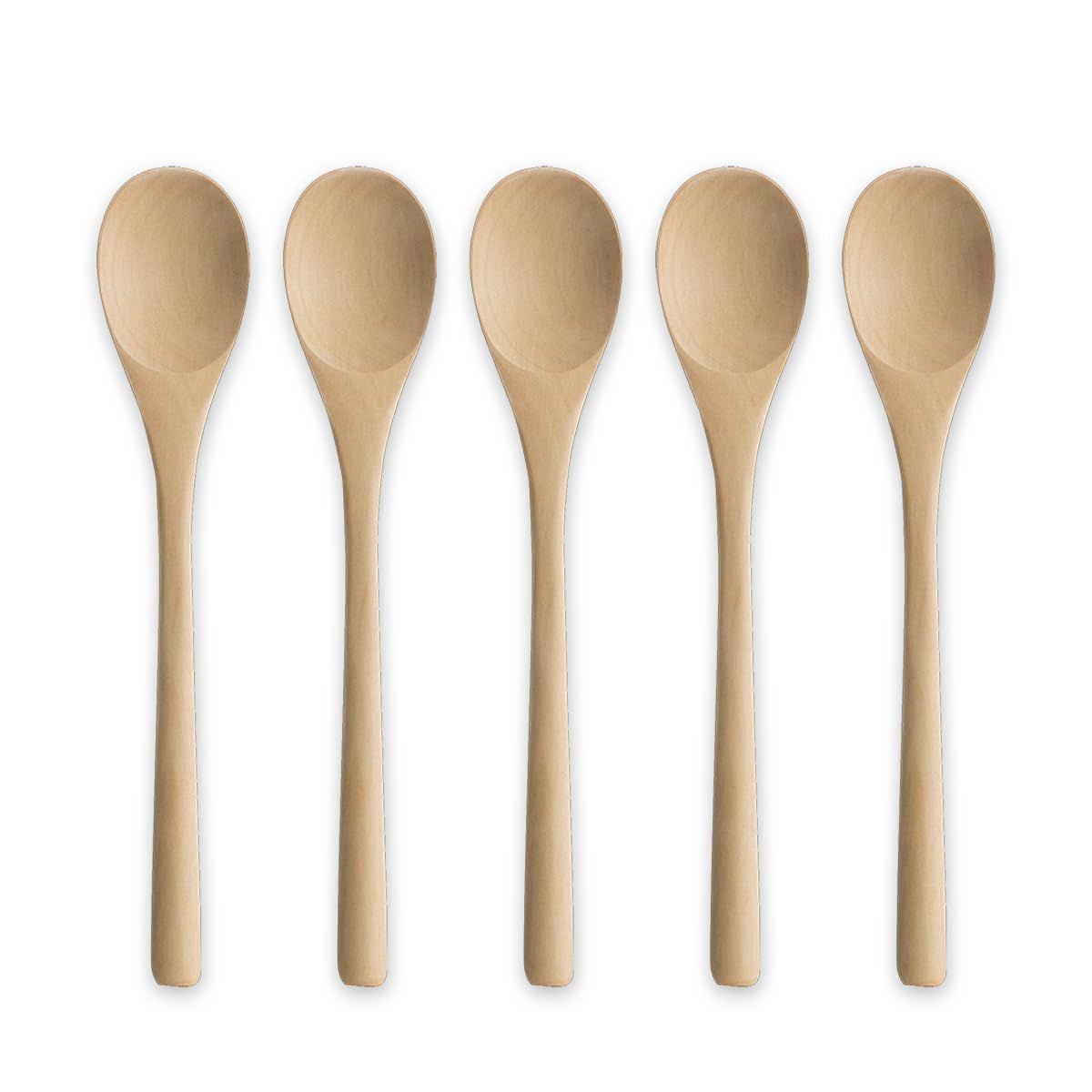 J-kitchens 木製 ブナの木 マルチ スプーン 5本 セット 19.5x3.5cm