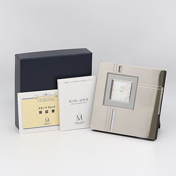 箱付 未使用品 ミキモト QZ シェル文字盤 シルバー パール付き