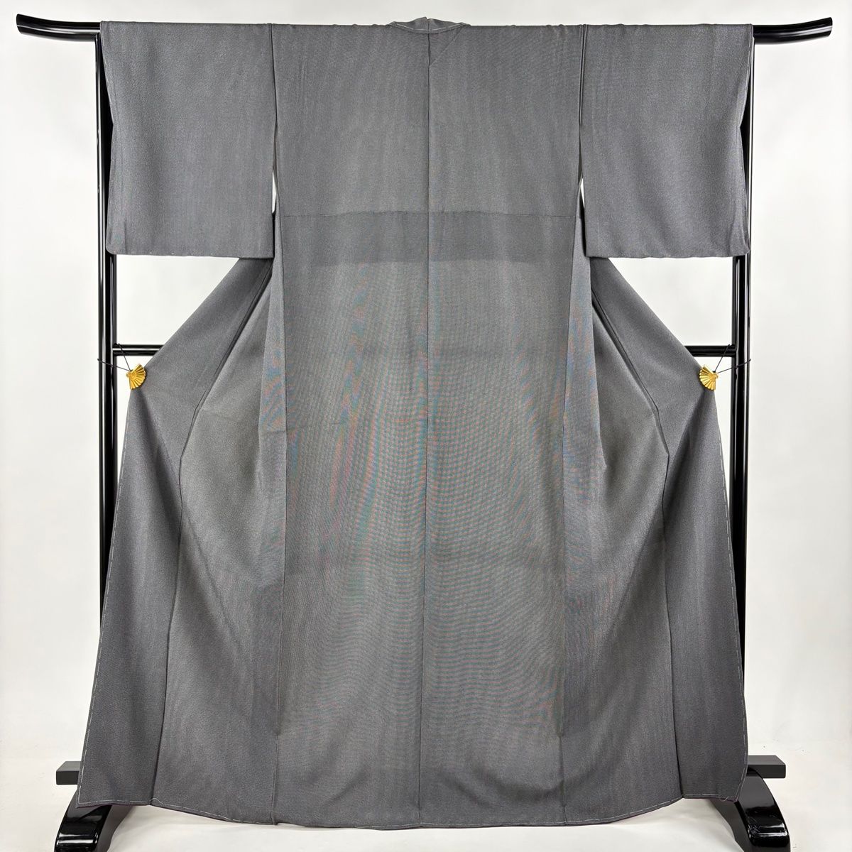 小紋 身丈167.5cm 裄丈65cm M 袷 斜縞 幾何学 絞り 紺色 正絹 美品 逸品 中古