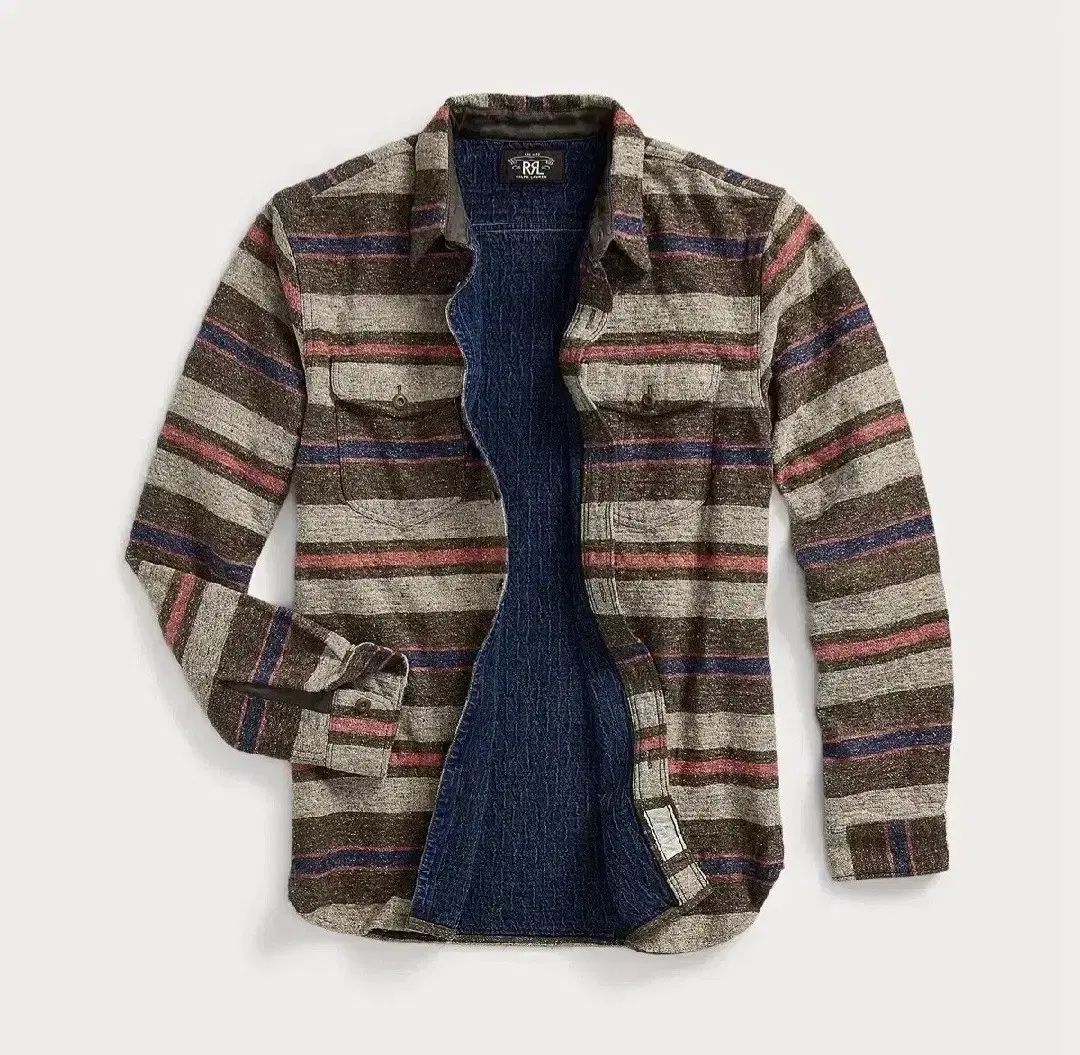 RRL ストライプ ダブル クラウス ワークシャツ