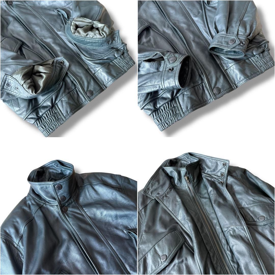 【VINTAGE】良シルエット 希少カラー 羊革 ラムスキン レザーブルゾン VINTAGE】良シルエット 希少カラー 羊革 ラムスキン レザーブルゾン