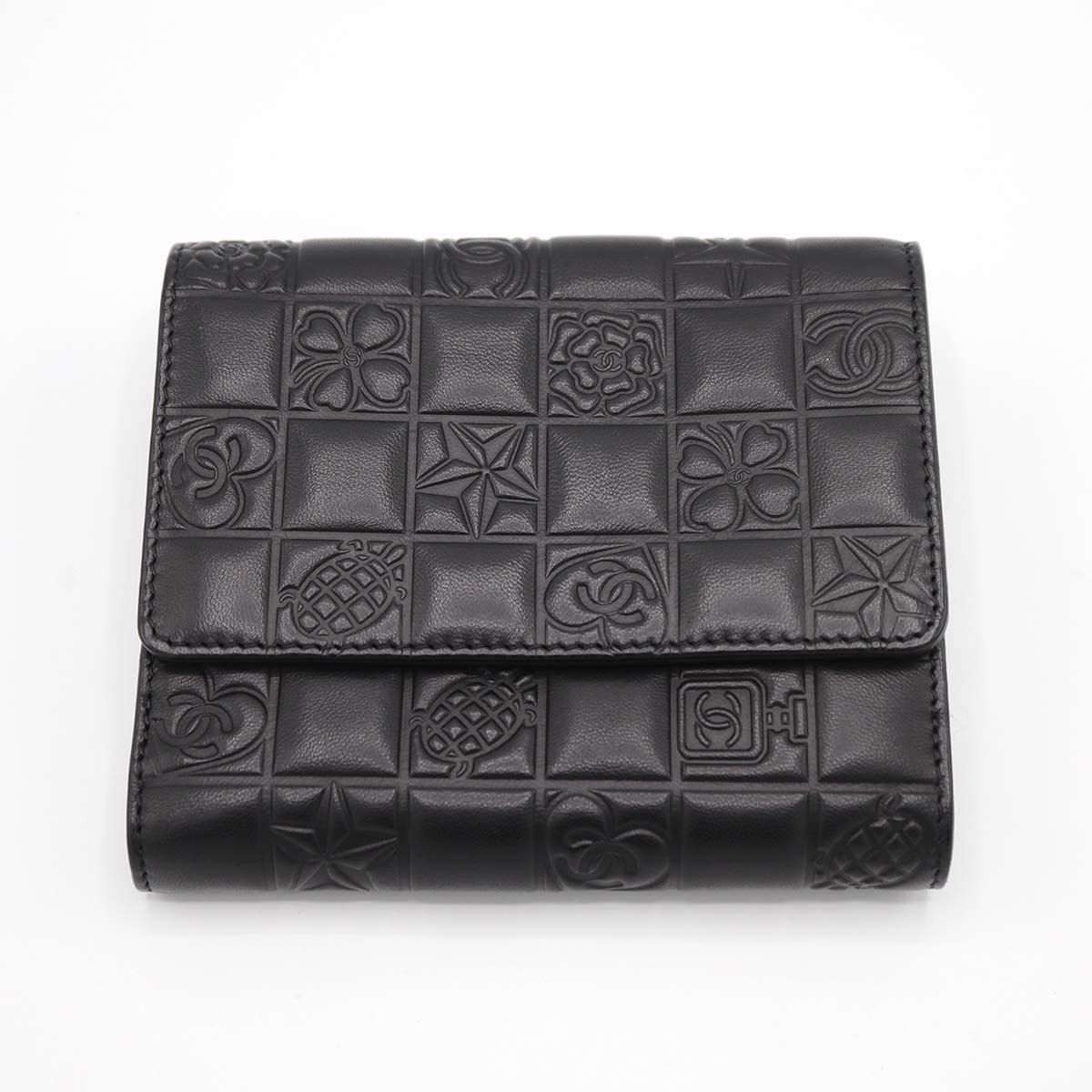 シャネル＊CHANEL＊アイコンライン＊財布＊ラムスキン CHANEL シャネル 財布 アイコン ラムスキン 二つ折り 型押し W
