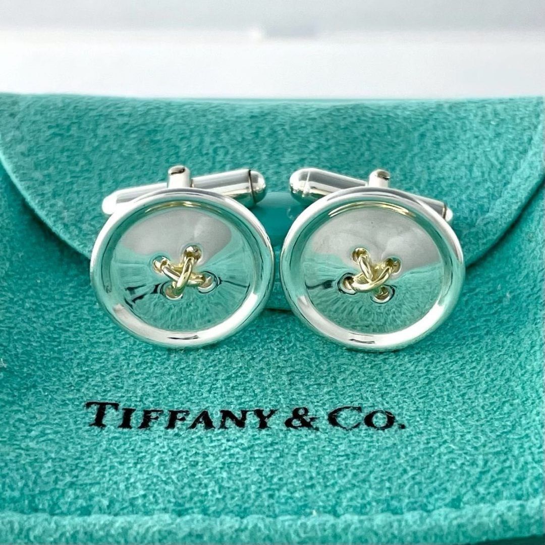 ティファニー ボタン コンビ カフス 925 750 Q 52 fe