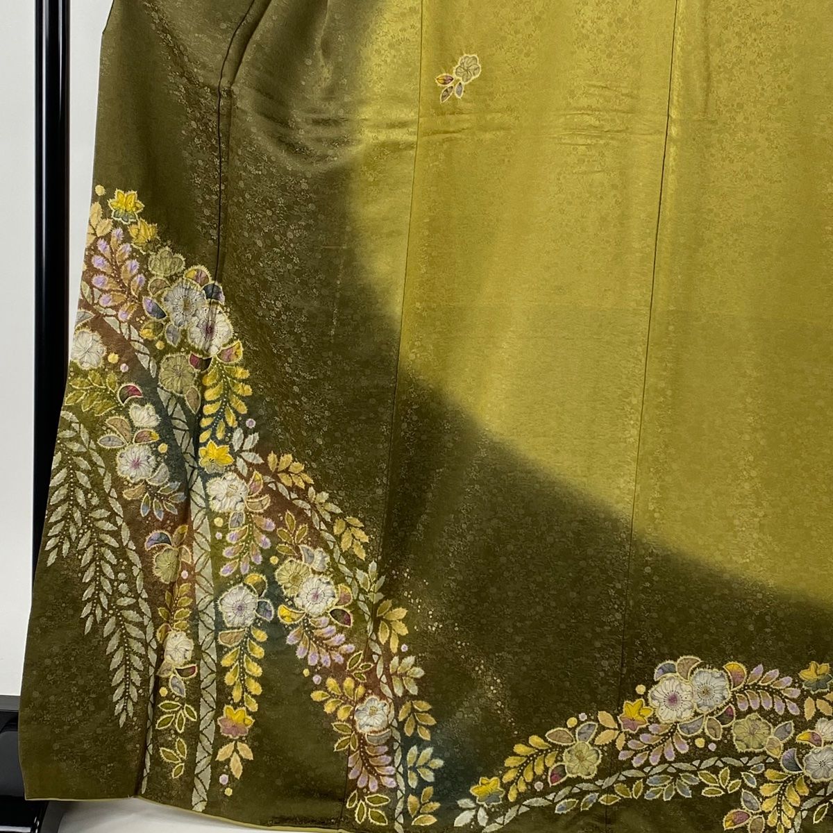 訪問着 身丈168cm 裄丈68cm L 袷 徳永憲峯 落款 辻が花 銀通し 金彩 茶  