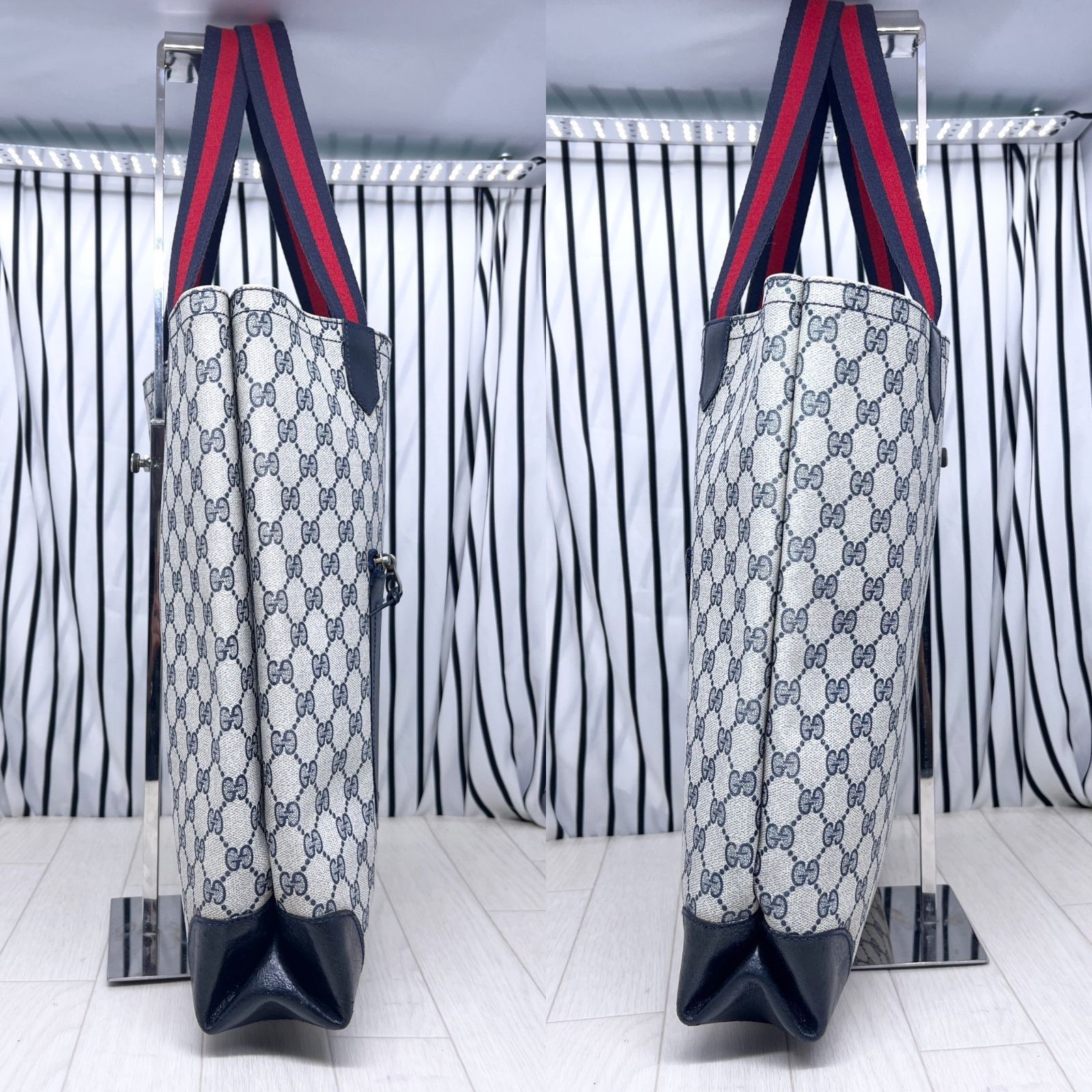 【美品】GUCCI オールドグッチA4収納可能PVCシェリーライントートバッグ 美品】GUCCI オールドグッチA4収納可能PVCシェリーライントート