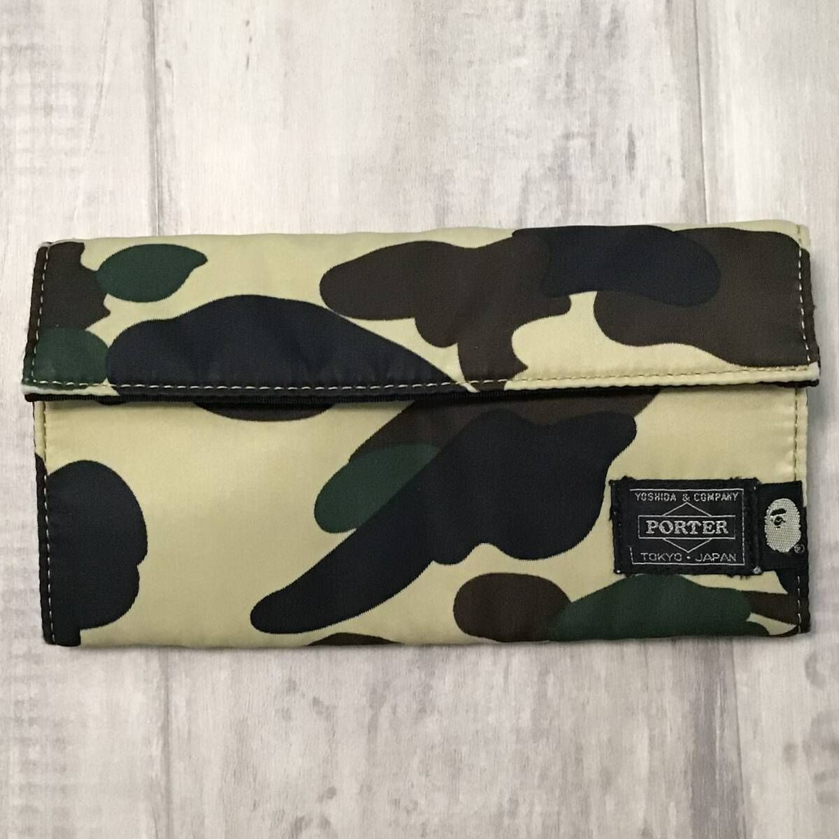 PORTER × BAPE LONG WALLET 1st camo yellow a bathing ape ポーター エイプ ベイプ アベイシングエイプ 吉田カバン 財布 迷彩