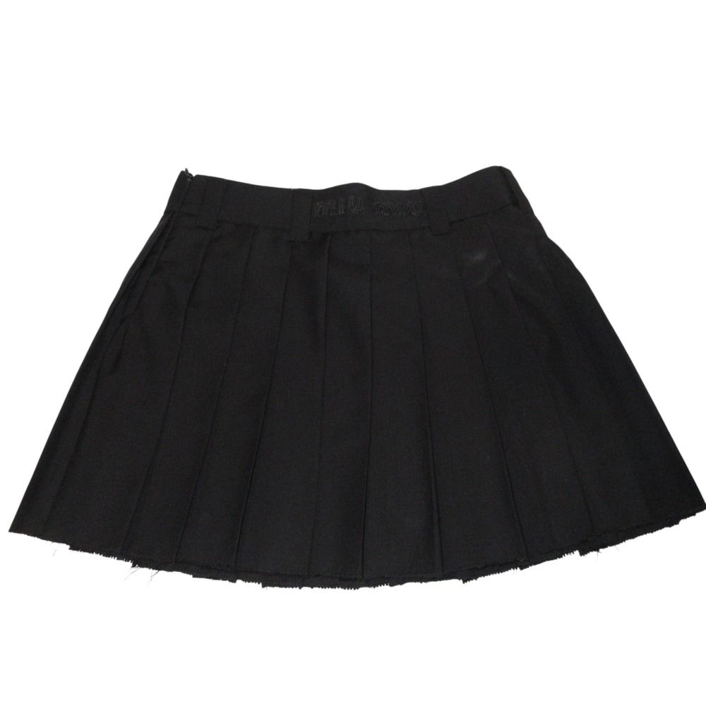 ミュウミュウ　ミニスカート　36 ブラック　黒　miumiu miu系 MIU MIU - ミュウミュウ MIU MIU スカートの通販 by KOMEHYO