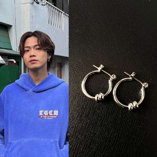両耳ピアス メタルフープピアス コムドット やまと 着用タイプ ワン