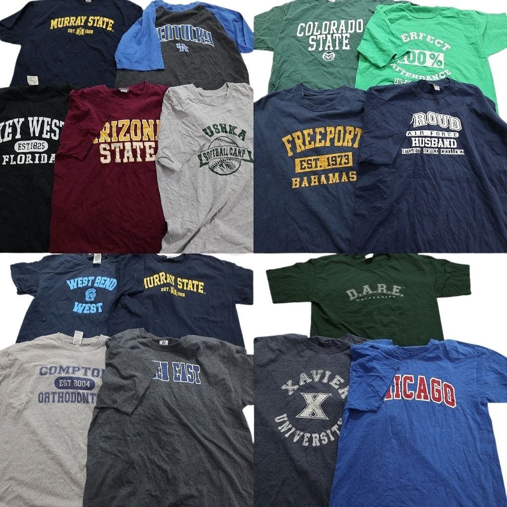 古着卸 カレッジ風 半袖Tシャツ 16枚セット メンズ L コロラド アリゾナ ケンタッキー チームロゴ 古着 NA2141