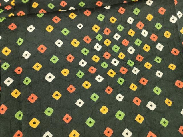 平和屋着物○上質な小紋 絞り 有栖川 黒地 正絹 逸品 CAAT9331dy