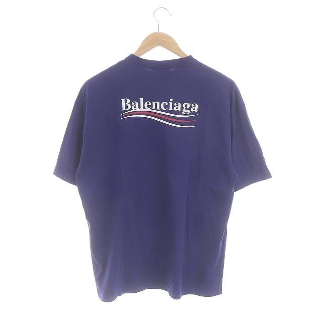 バレンシアガ BALENCIAGA キャンペーンロゴプリント Tシャツ 半袖 バックロゴ XS 518213 青紫 ブルーパープル /HS □OS  □SH - メルカリ