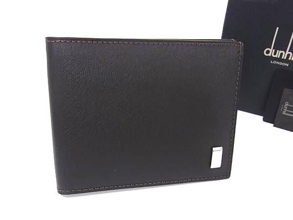 ♥ dunhill ダンヒル FP3020E サイドカー レザー 二つ折り 財布 ウォレット 札入れ ダークブラウン系 FP4831