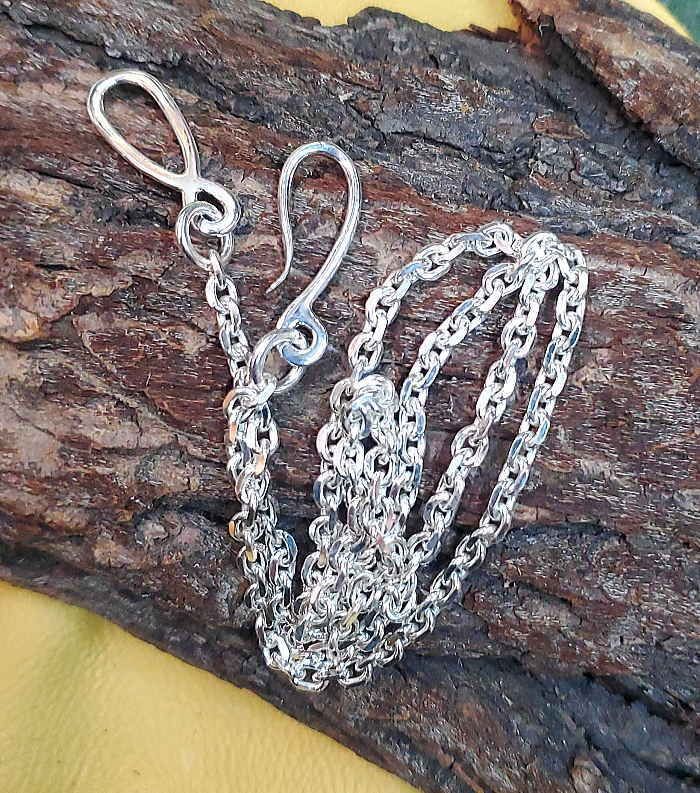 シルバー925 キーパーペンダントフレアクロス ペーパーチェーン