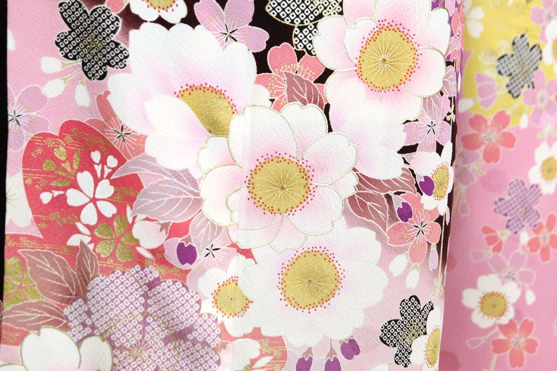 振袖フルセット 6点セット 花尽くし 桜 華やか 最高級 こげ茶 桜柄