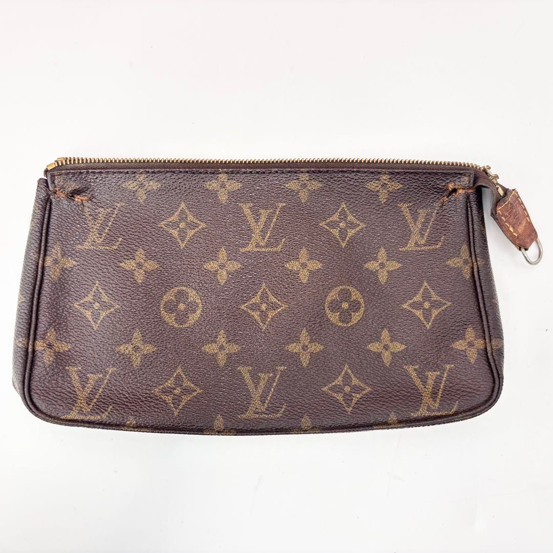 ルイヴィトン モノグラム ポシェット アクセソワール アクセサリーポーチ ハンドバッグ ブラウン PVC レザー レディース ユニセックス