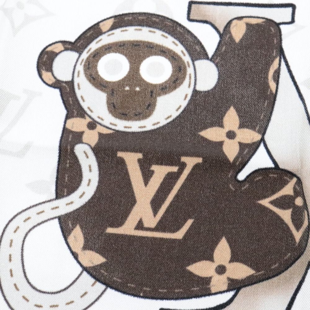 送料込み☆ルイヴィトン シルク ハンカチーフ 2018SS モンキー 猿 箱