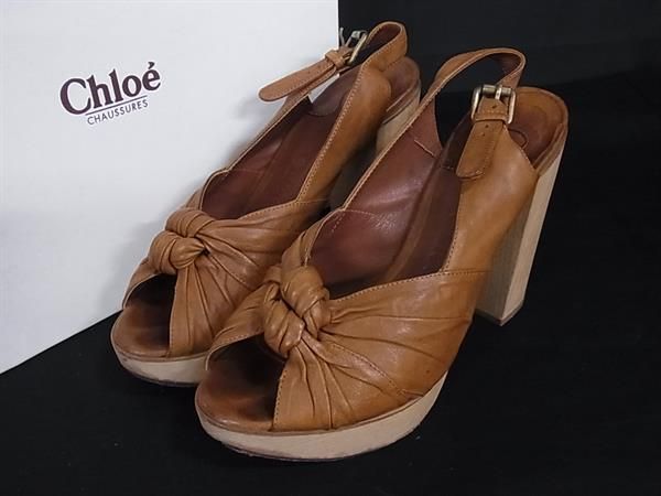Chloe クロエ レザー ハイヒール サンダル 表記サイズ 35 (約