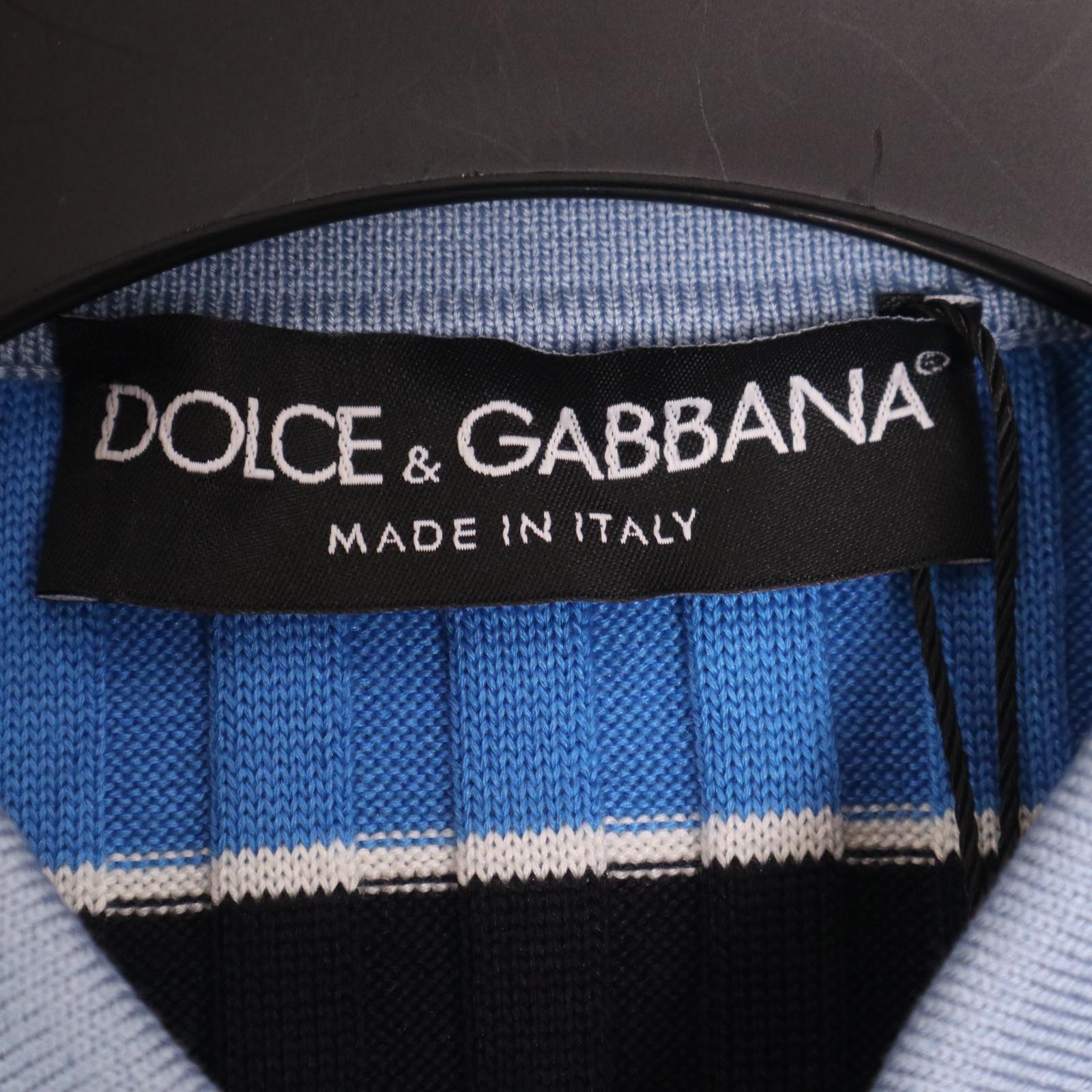 ドルチェアンドガッバーナ GXA71T ブルー×ブラック ニットトップス S DOLCE&GABBANA ドルチェアンドガッバーナ GXA71T ブルー×ブラック